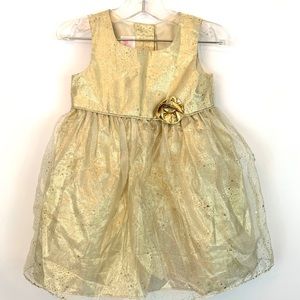 La Princess Gold Shimmery Party Dress